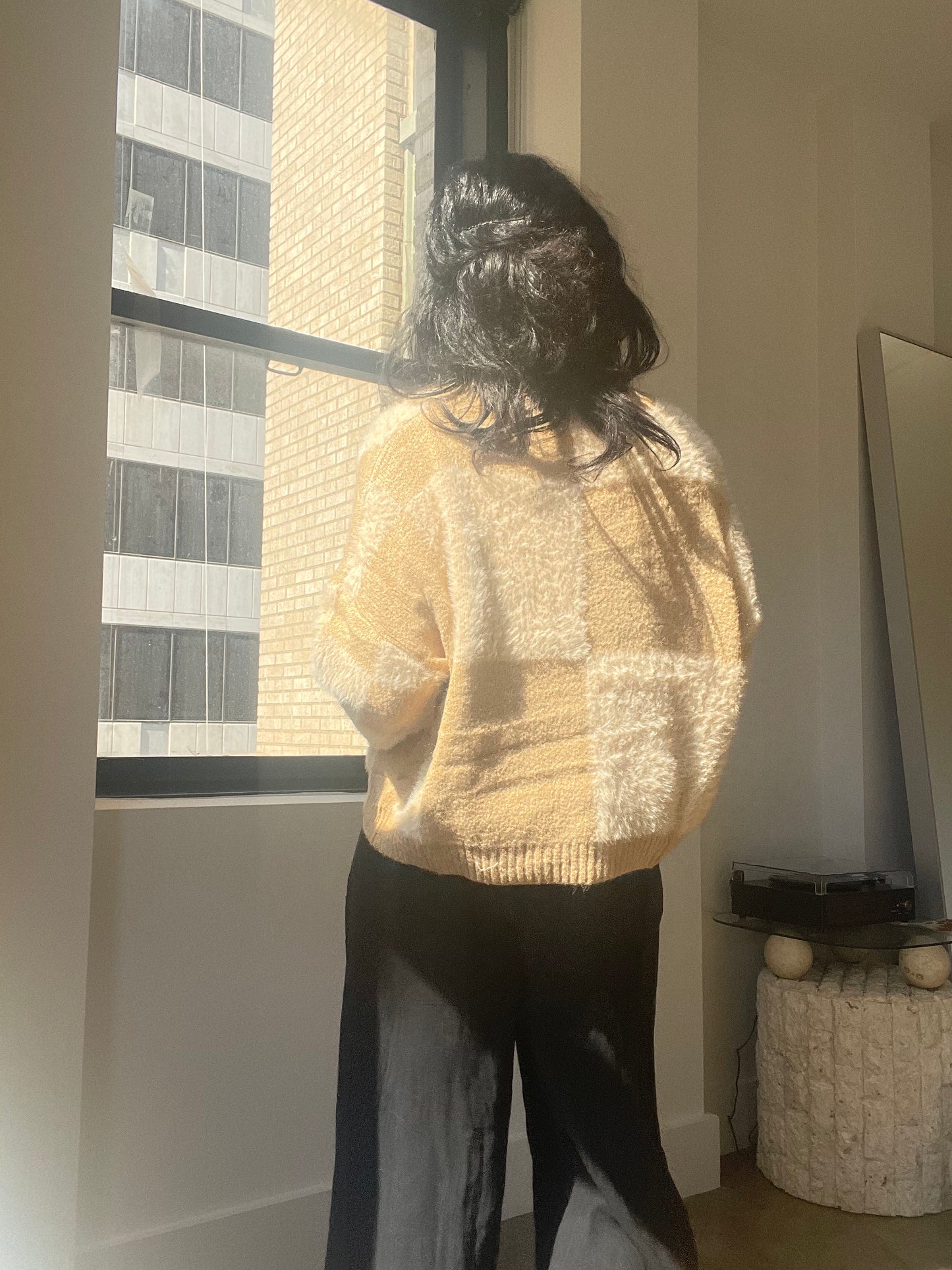Charlie Check Pullover Sweater In Taupe
