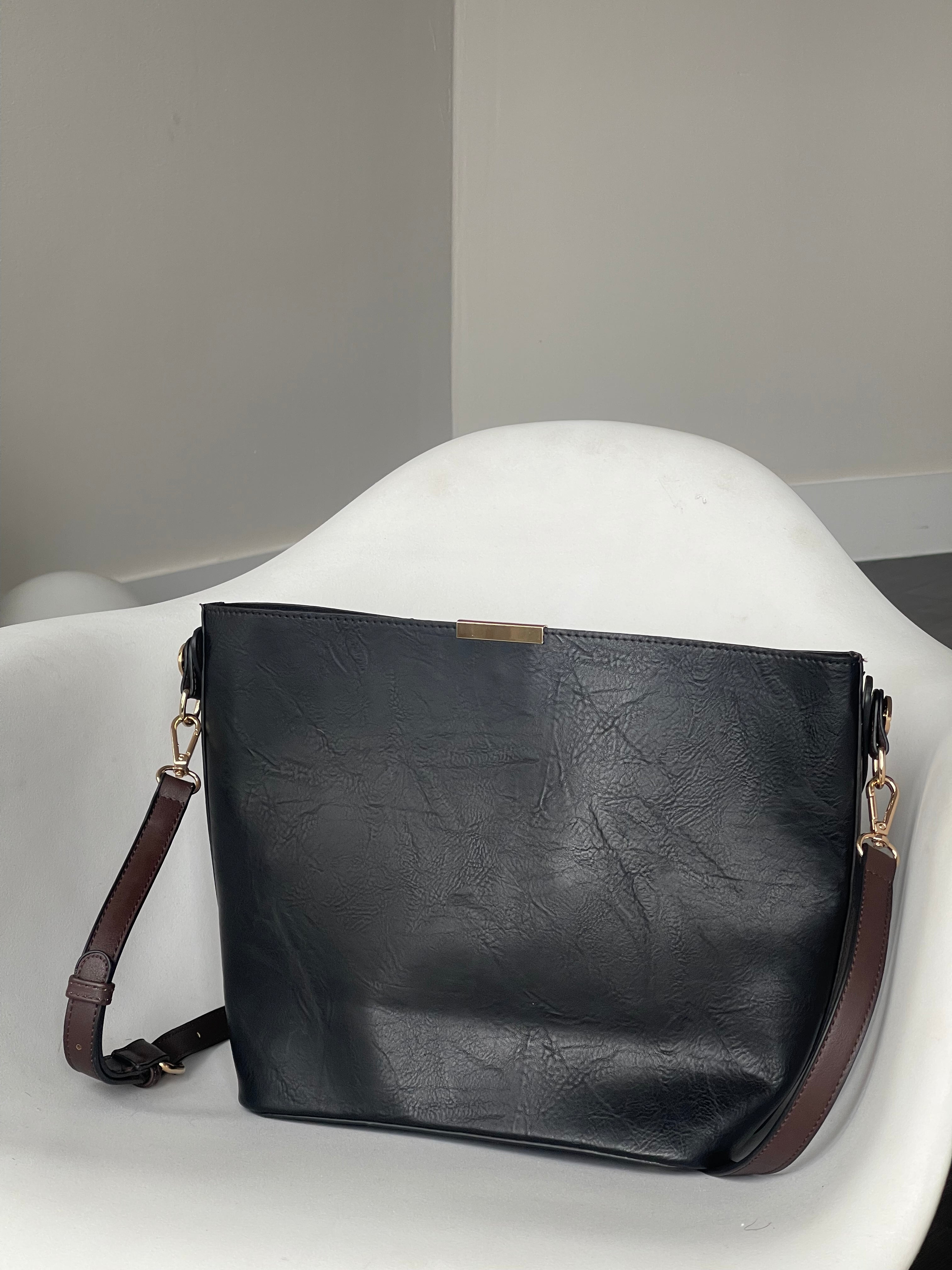 Handbags Harper Crossbody Black Vegan Leather – Accessories Boutique
