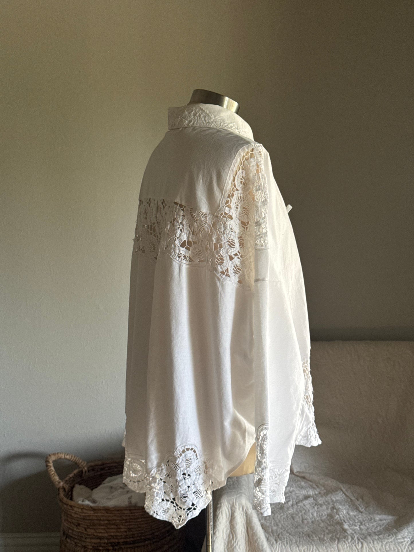Ladell Handcrafted Vintage Tie Front Shacket
