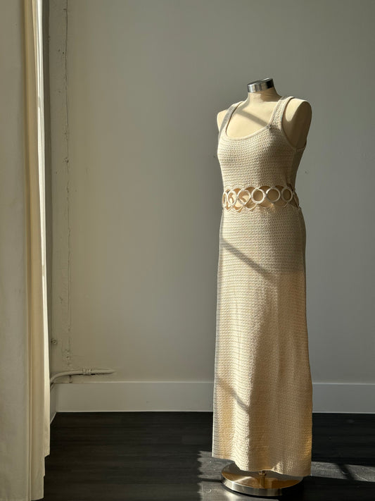 Jamie Cotton Cutout Crochet Midi / Maxi Dress In Natural