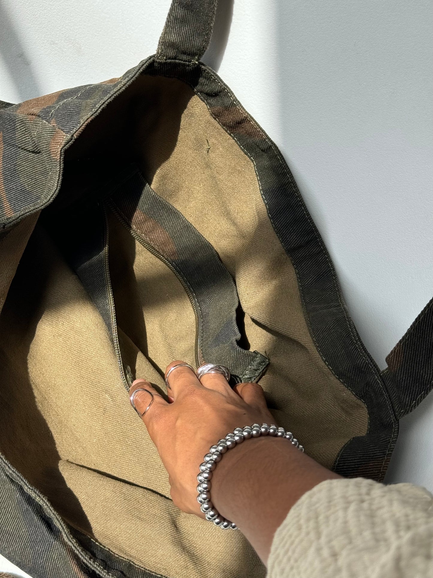 Carter Cotton Camo Canvas Tote Day Bag