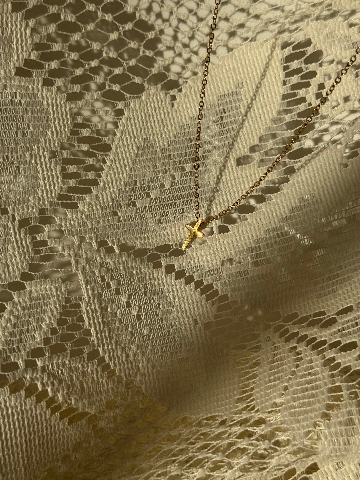 David Stainless Steel Mini Cross Necklace In Gold