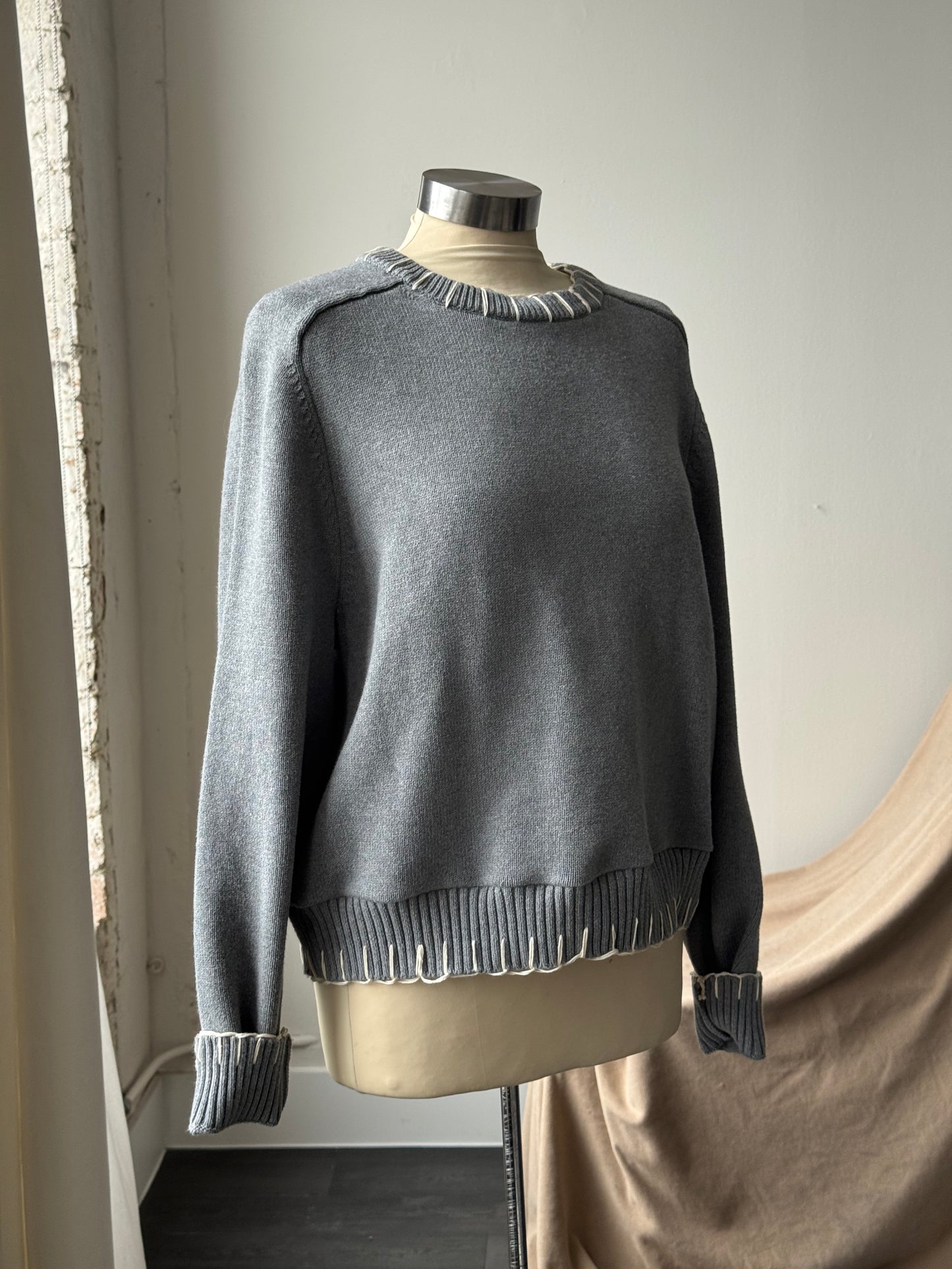 Classic Joe Handcrafted Blanket Stitch Pullover Sweater