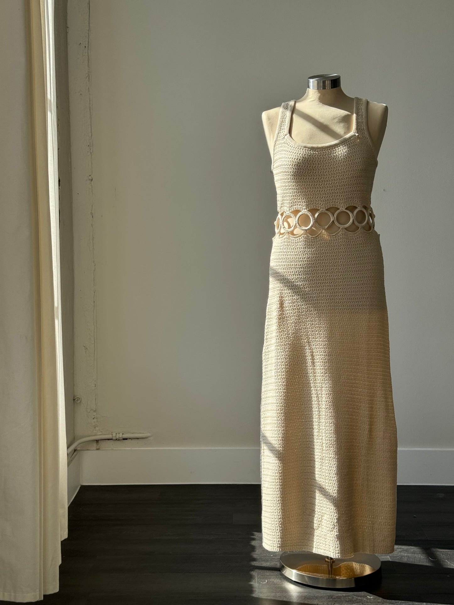 Jamie Cotton Cutout Crochet Midi / Maxi Dress In Natural