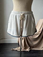 Stacy Linen Crochet Shorts In Natural ￼