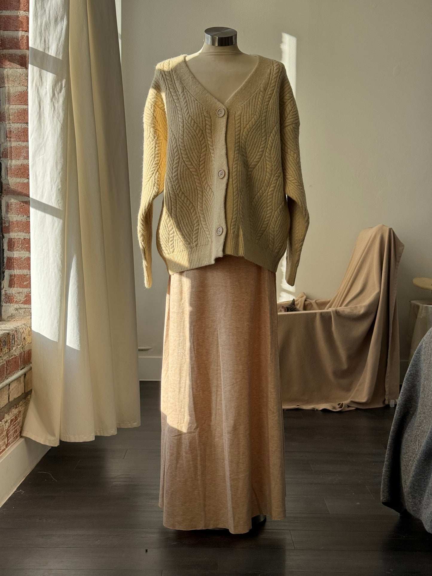 Rachel Classic Maxi Skirt In Taupe