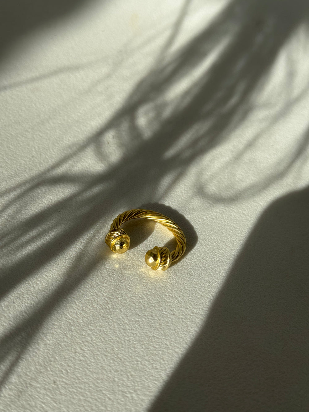 Reagan Classic Twist Cuff Ring In Matte Gold
