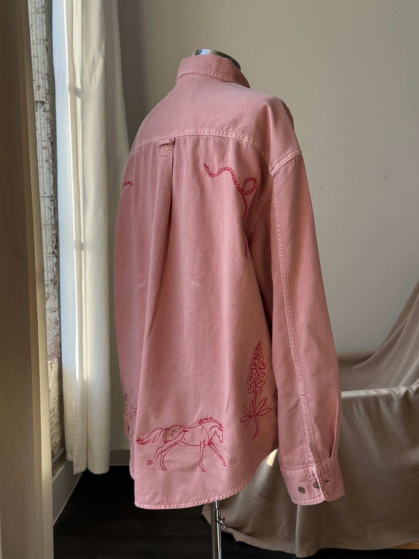 Jaxson Handcrafted Embroidered Rodeo Workwear Shacket