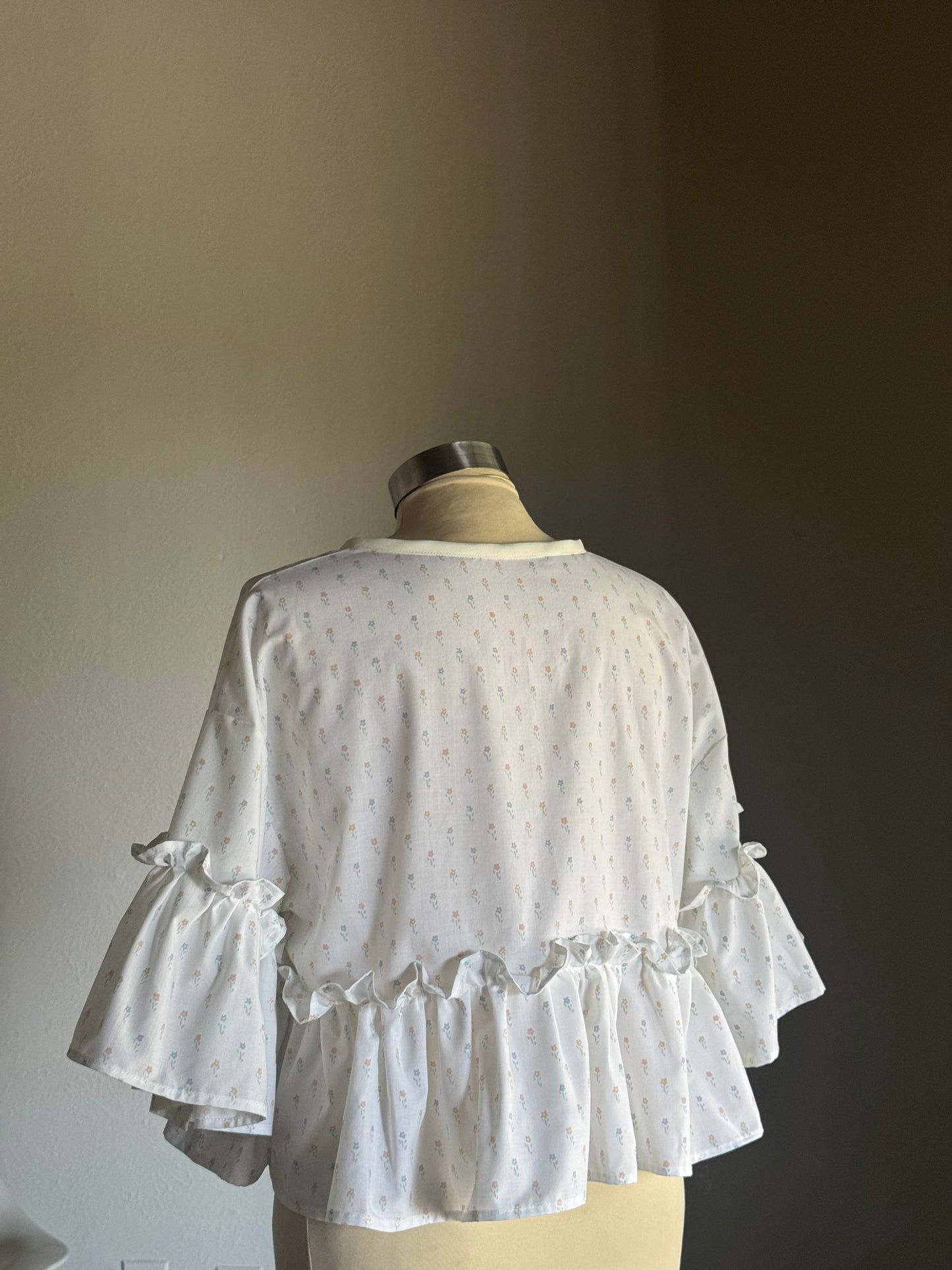 Joycie Vintage Cotton Handcrafted Ruffle Top