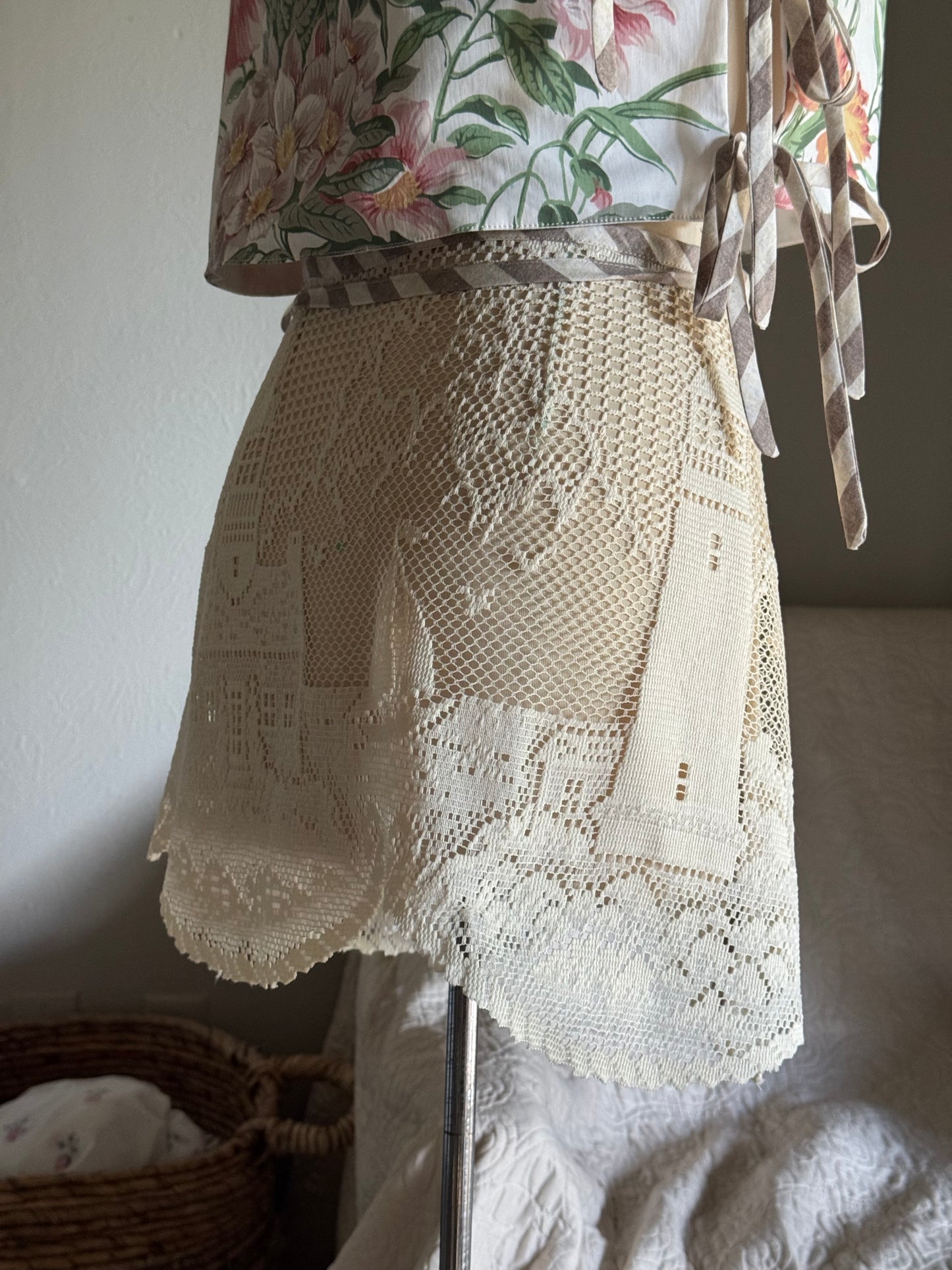 Delaney Handcrafted Vintage Lace Wrap Skirt