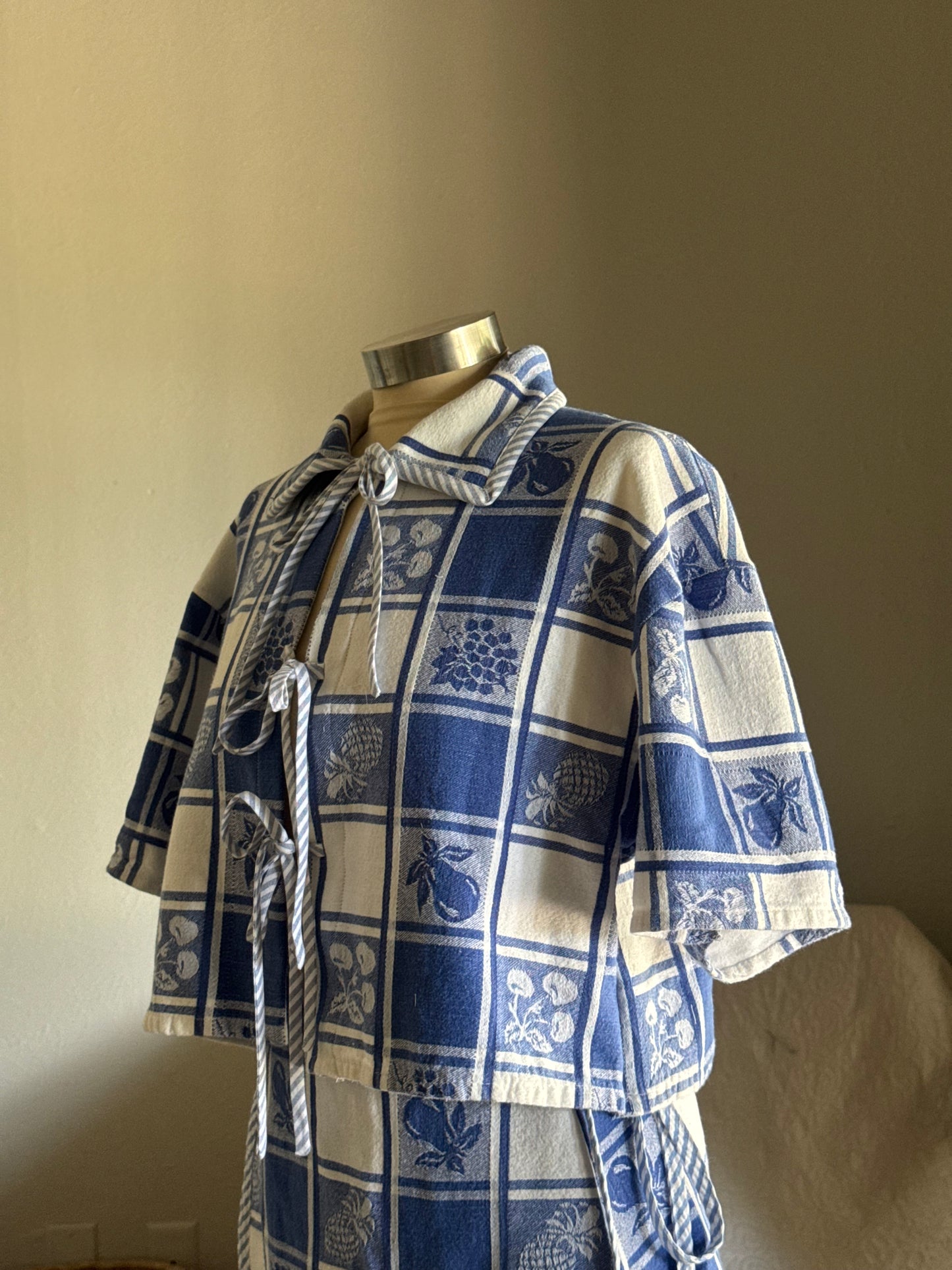 Judy Handcrafted Vintage Tie Front Top