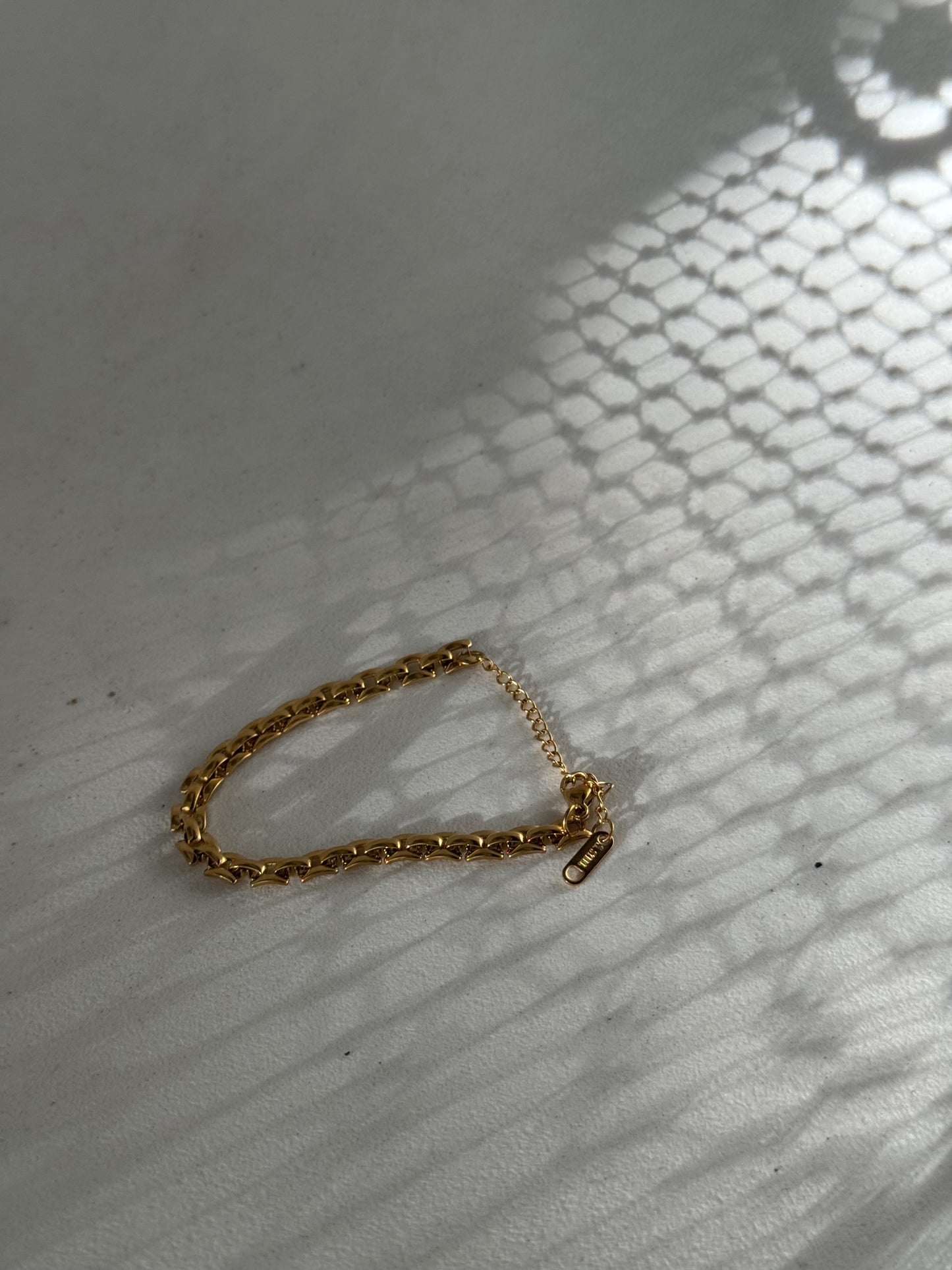 Amber 18k Stainless Steel Waterproof Link Chain Bracelet In Gold