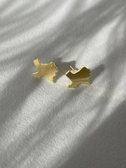 Texas Mirror Statement Earring In Gold