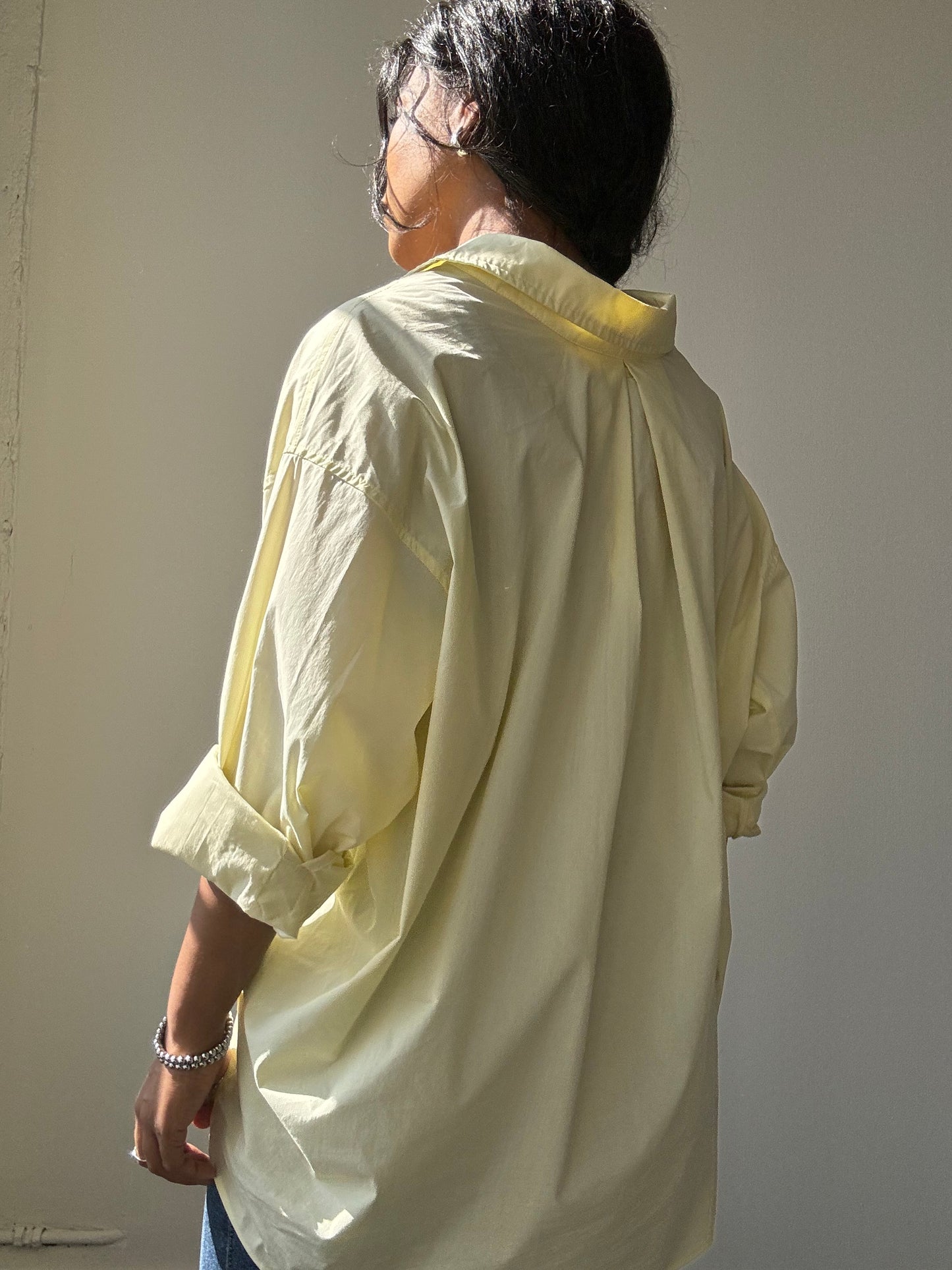 Thomas Cotton Button Down Shirt In Banana