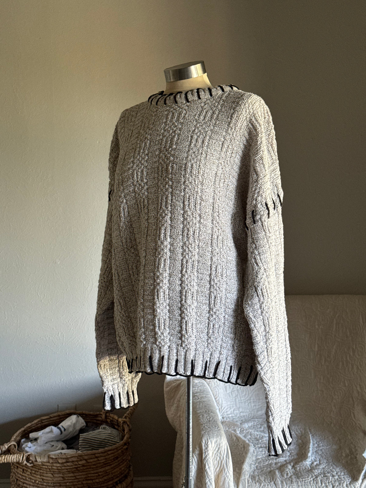 Joe Handcrafted Blanket Stitch Chunky Sweater