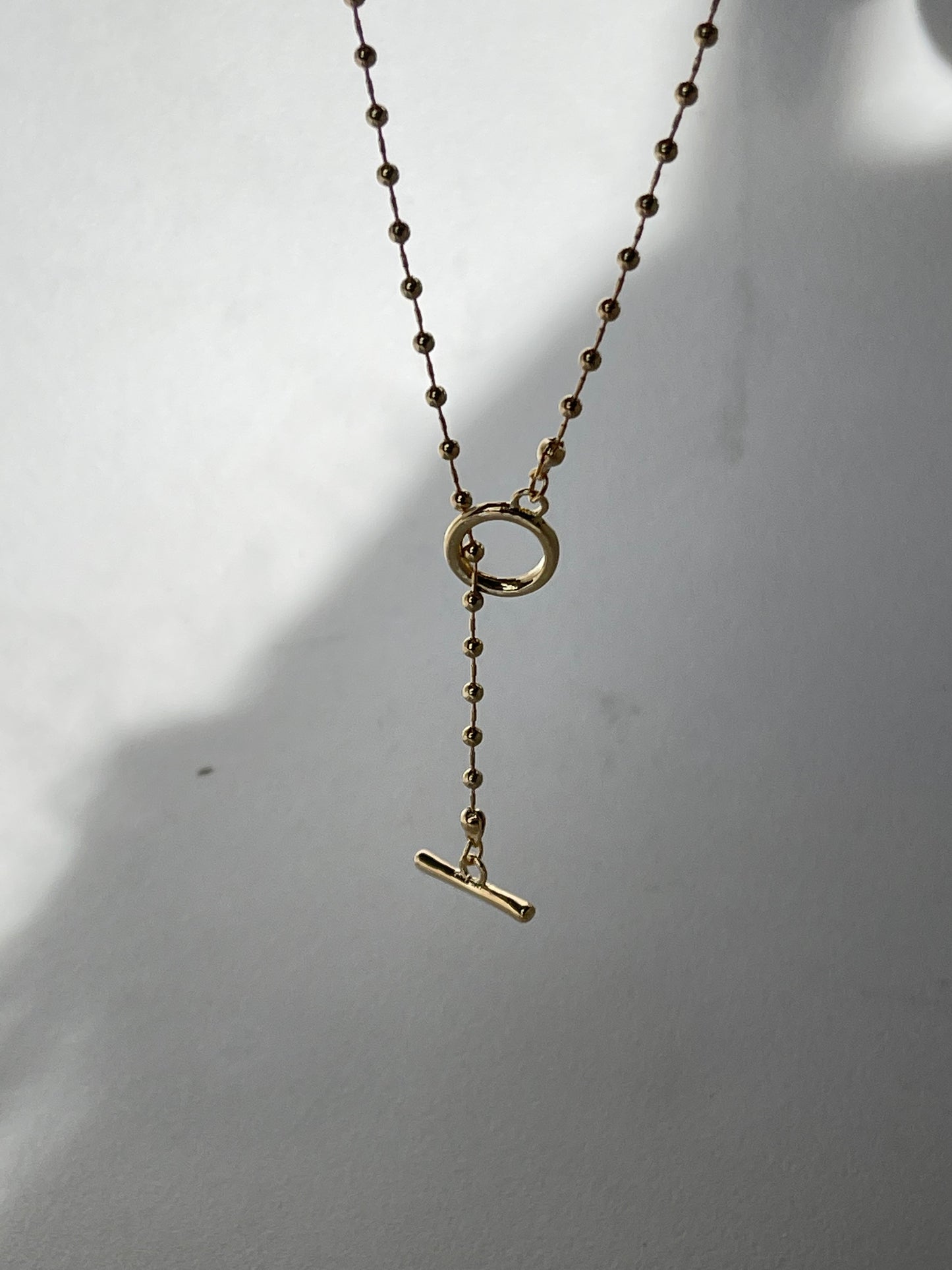 Tarry 14k Gold Plated Toggle Bead Necklace