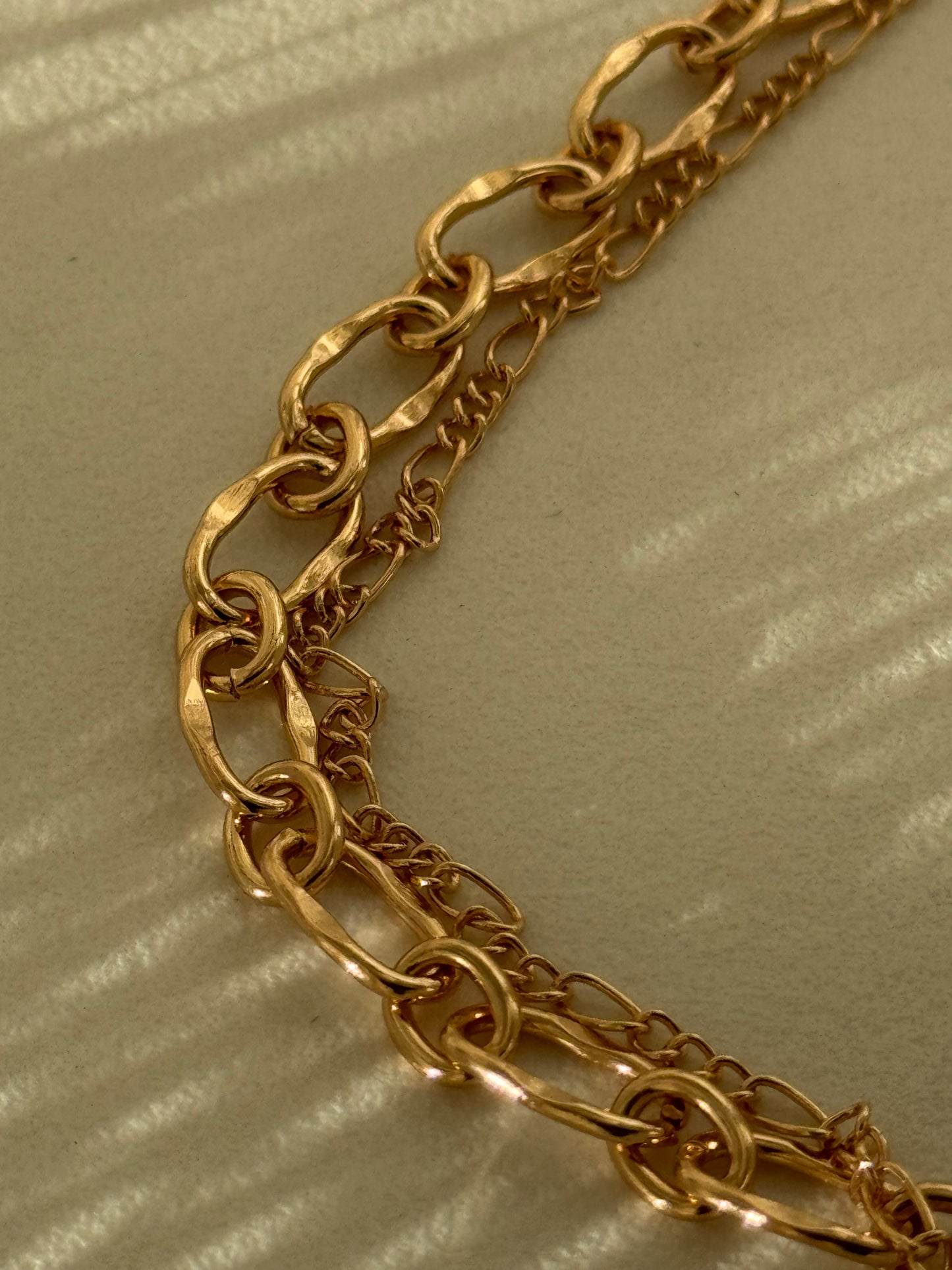 Oscar Classic Organic Crumb Link Layered Necklace In Gold￼