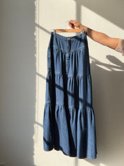 Bonte Tiered Hidden Pockets Maxi Skirt In Indigo