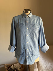 Jaxson Handcrafted Embroidered Denim Button Down