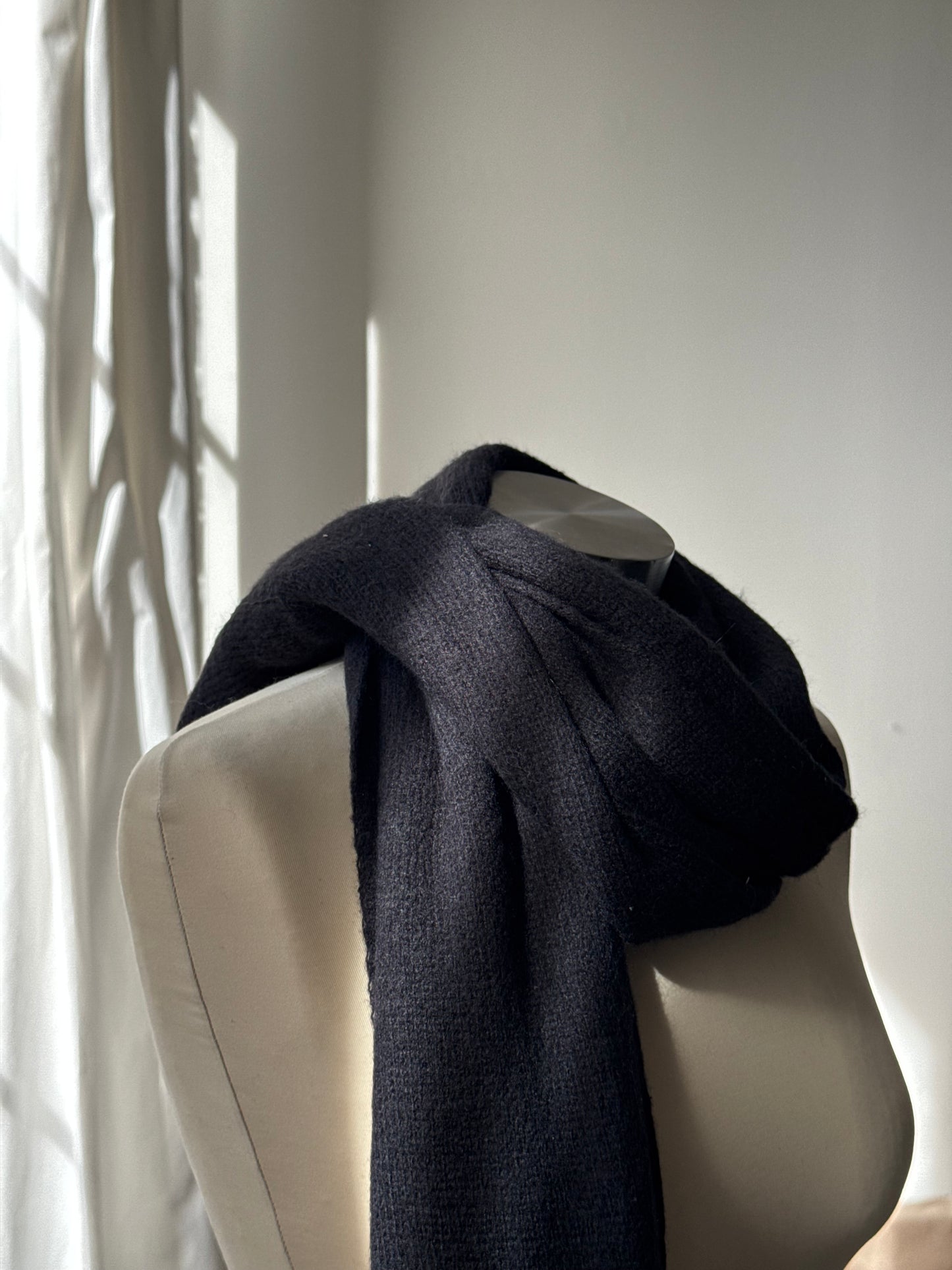 Tina Ultra Soft Classic Scarf In Midnight Black