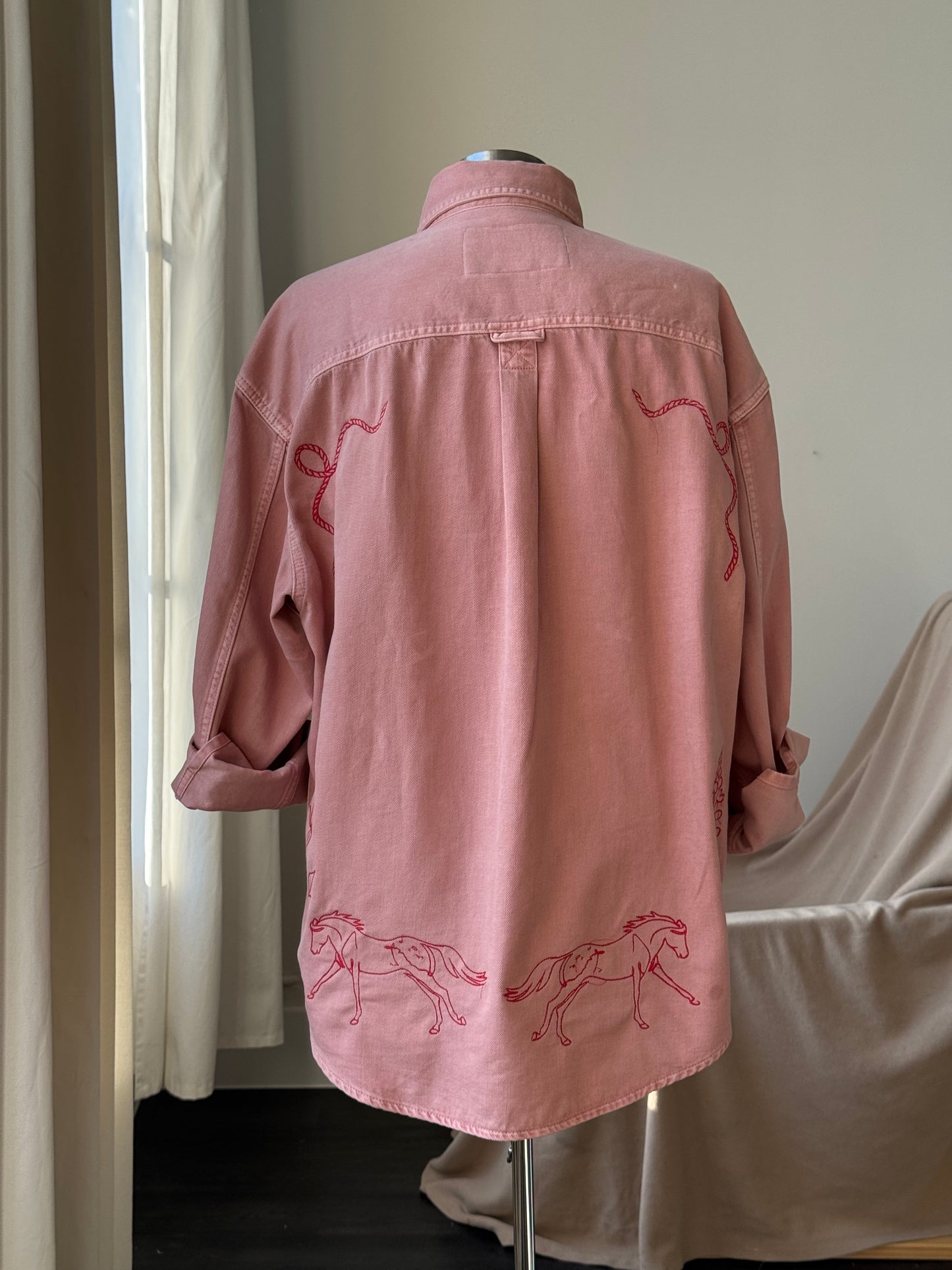 Jaxson Handcrafted Embroidered Rodeo Workwear Shacket
