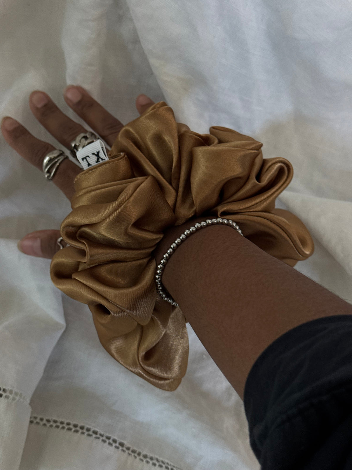 Carmen Handcrafted Texas Sized Scrunchie In Caramel￼