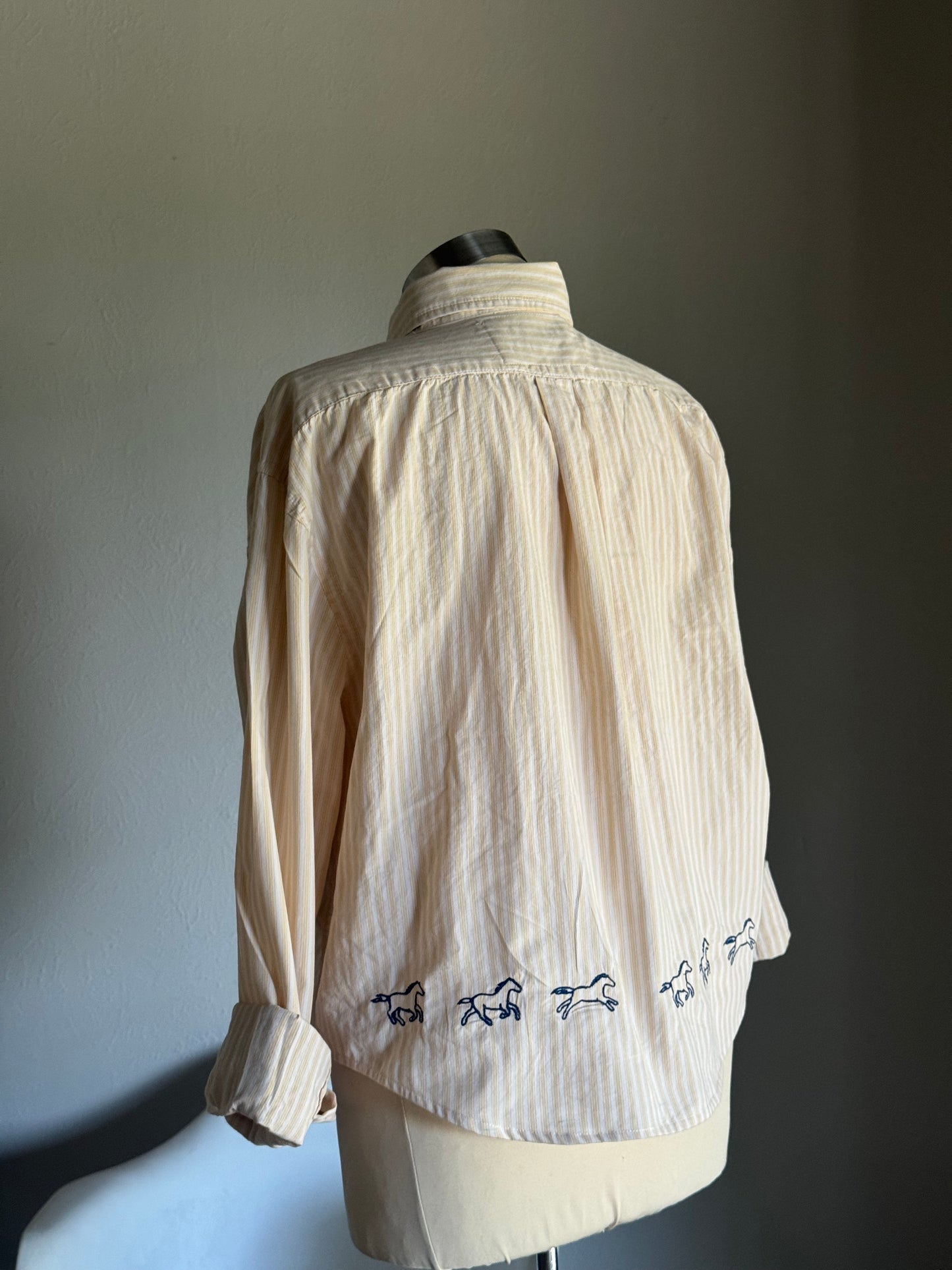 Lawrence Handcrafted Cropped Cotton Button Down Long Sleeve