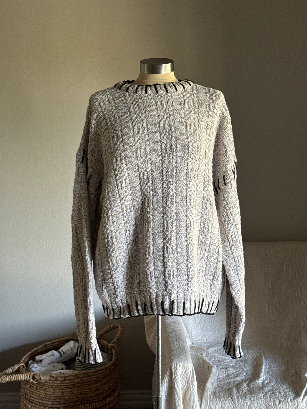 Joe Handcrafted Blanket Stitch Chunky Sweater