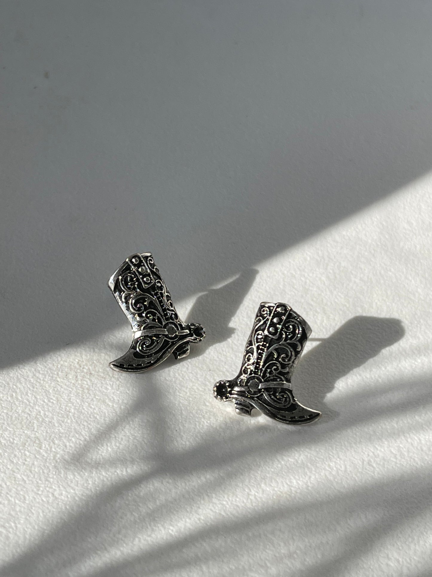 Cody Cowboy Boot Stud Earring In Silver