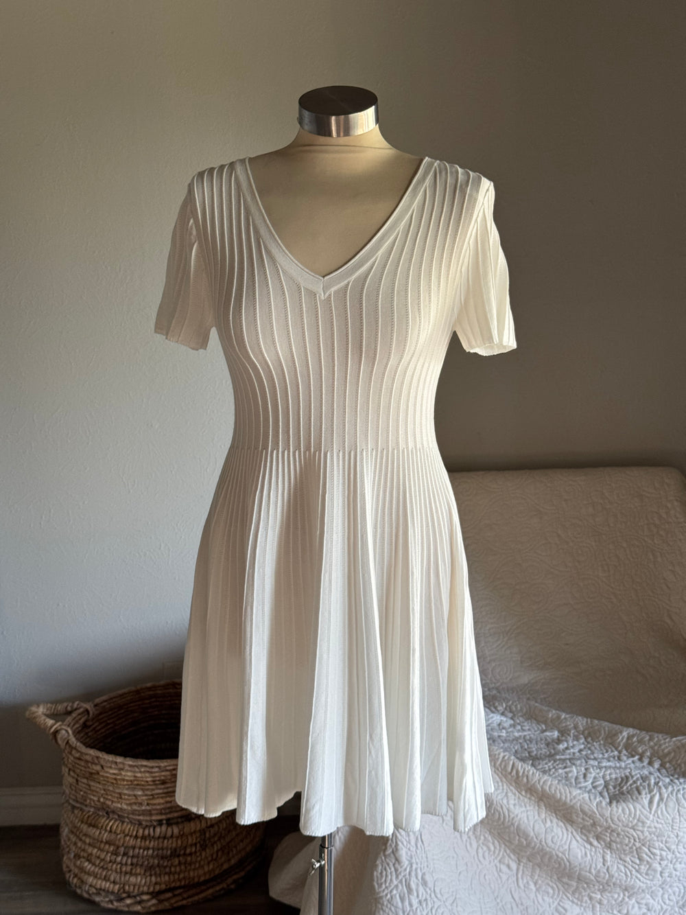 Paula Classic Ultra Soft Day Dress In Ivory
