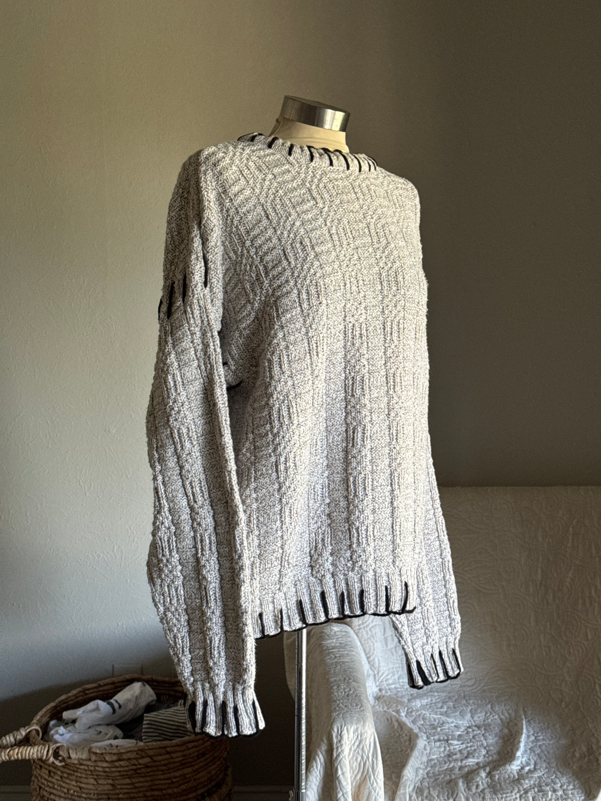 Joe Handcrafted Blanket Stitch Chunky Sweater