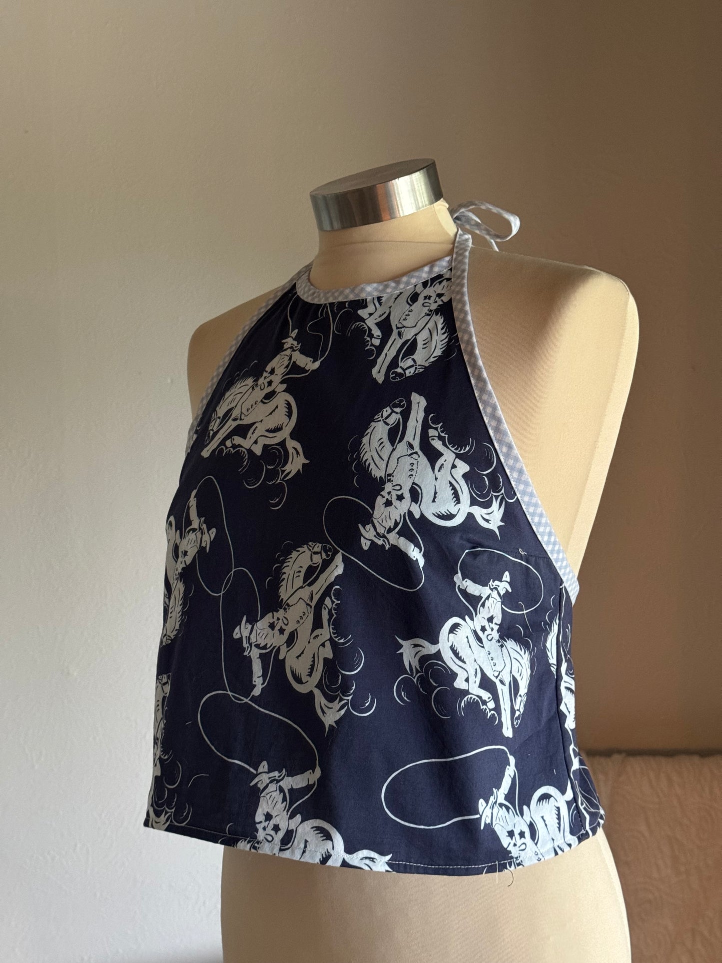Brenda Handcrafted Open Back Rodeo Halter Top
