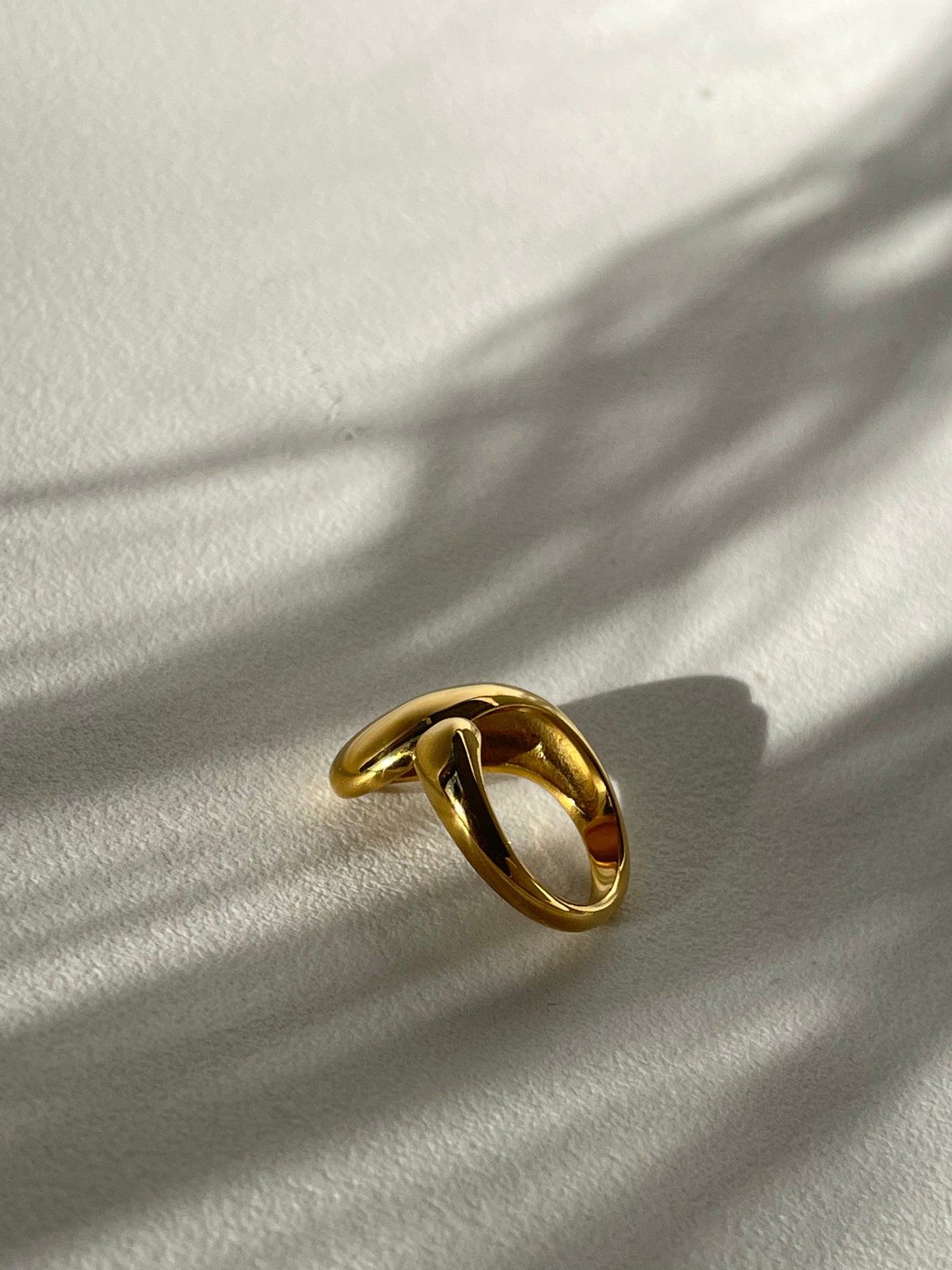 Infinity Drop Stainless Steel Ring In 18k Gold Plated