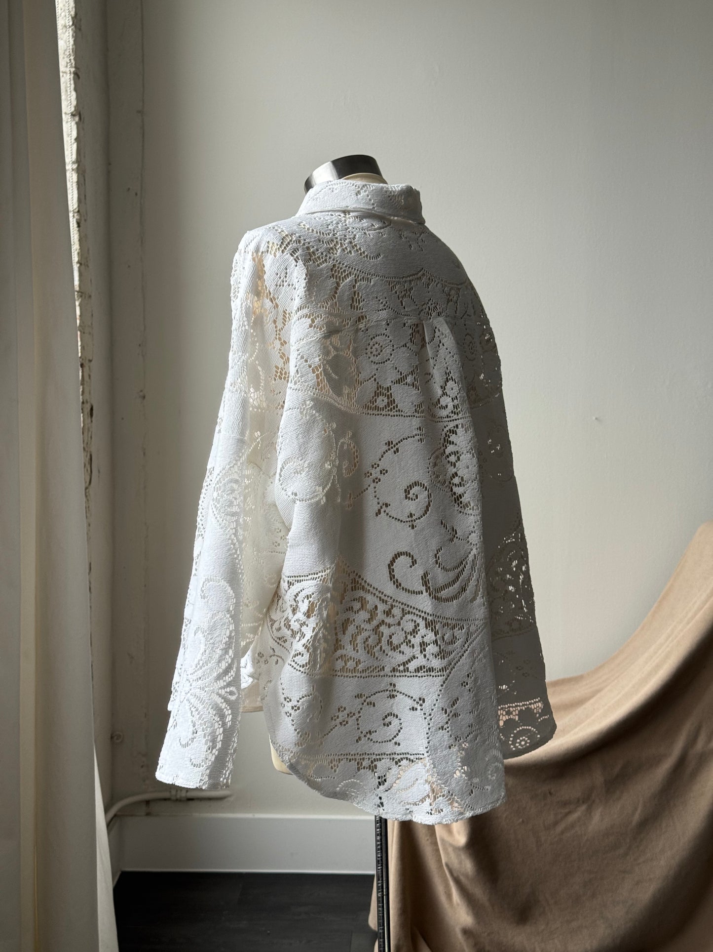 Ladell Handcrafted Vintage Shacket In Milk