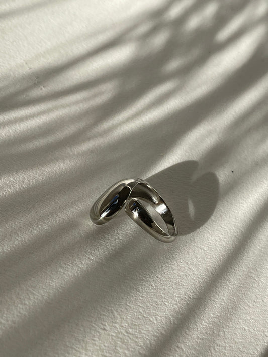 Infinity Drop Stainless Steel Ring In Silver