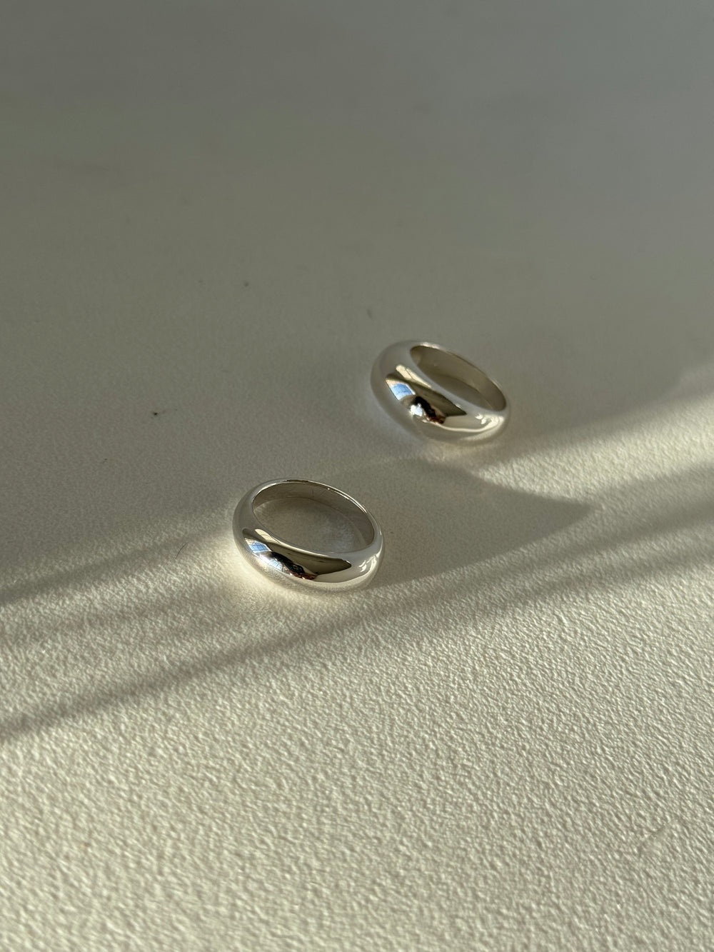 Paula Double Dome Ring Set In Silver