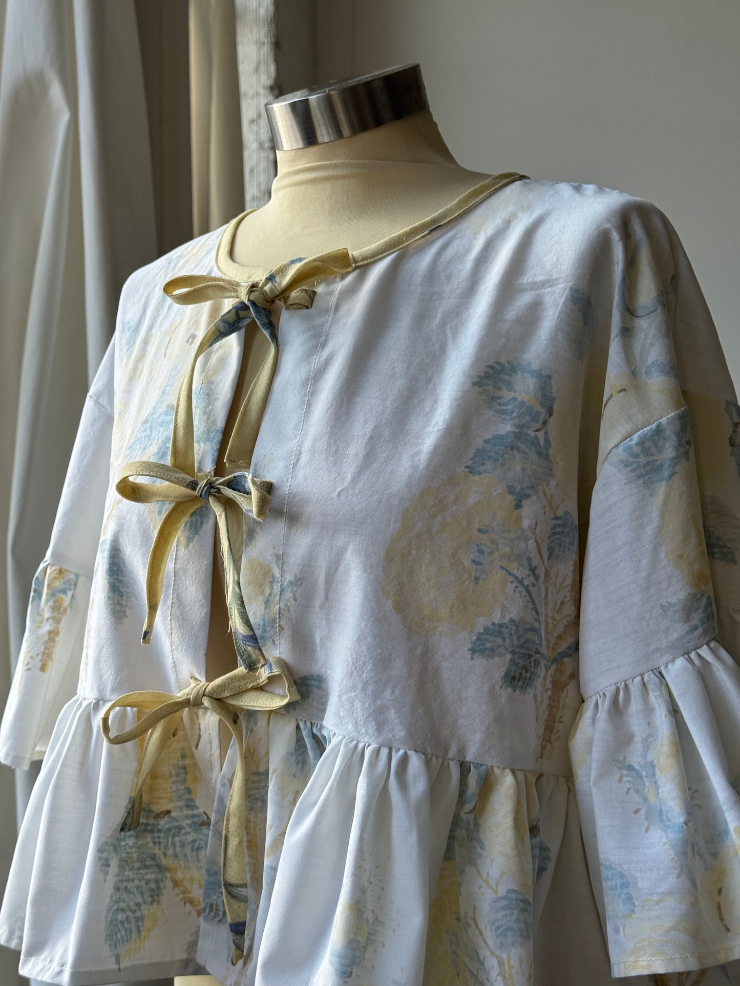 Faye Vintage Cotton Handcrafted Ruffle Top
