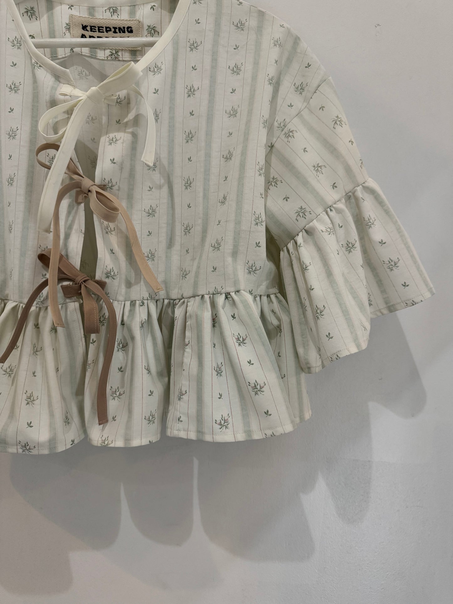 Joycie Handcrafted Vintage Tie Front Top