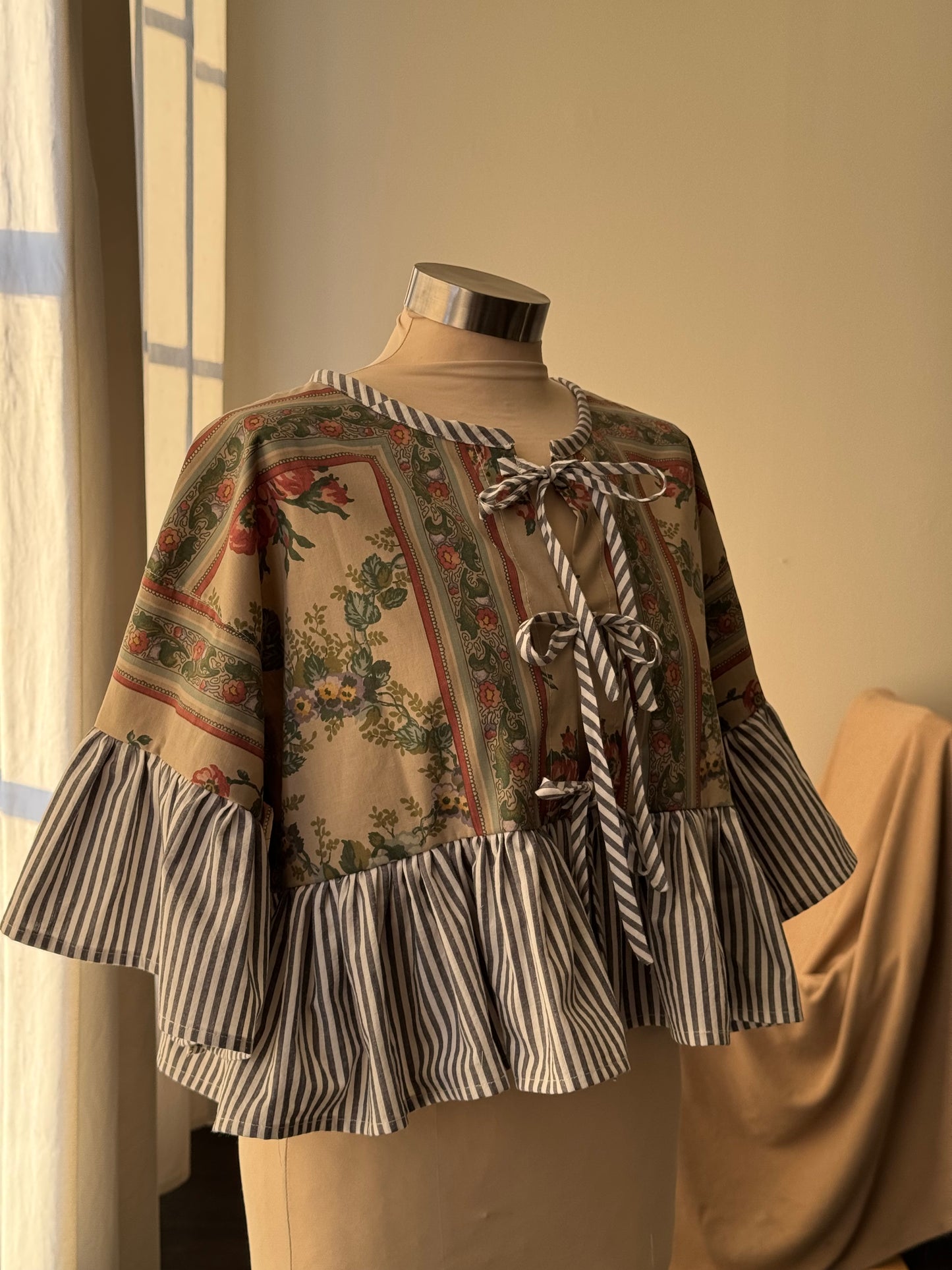 Joycie Vintage Handcrafted Ruffle Top In Autumn