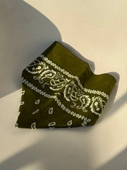 Garret Classic Cotton Bandana In Army Green