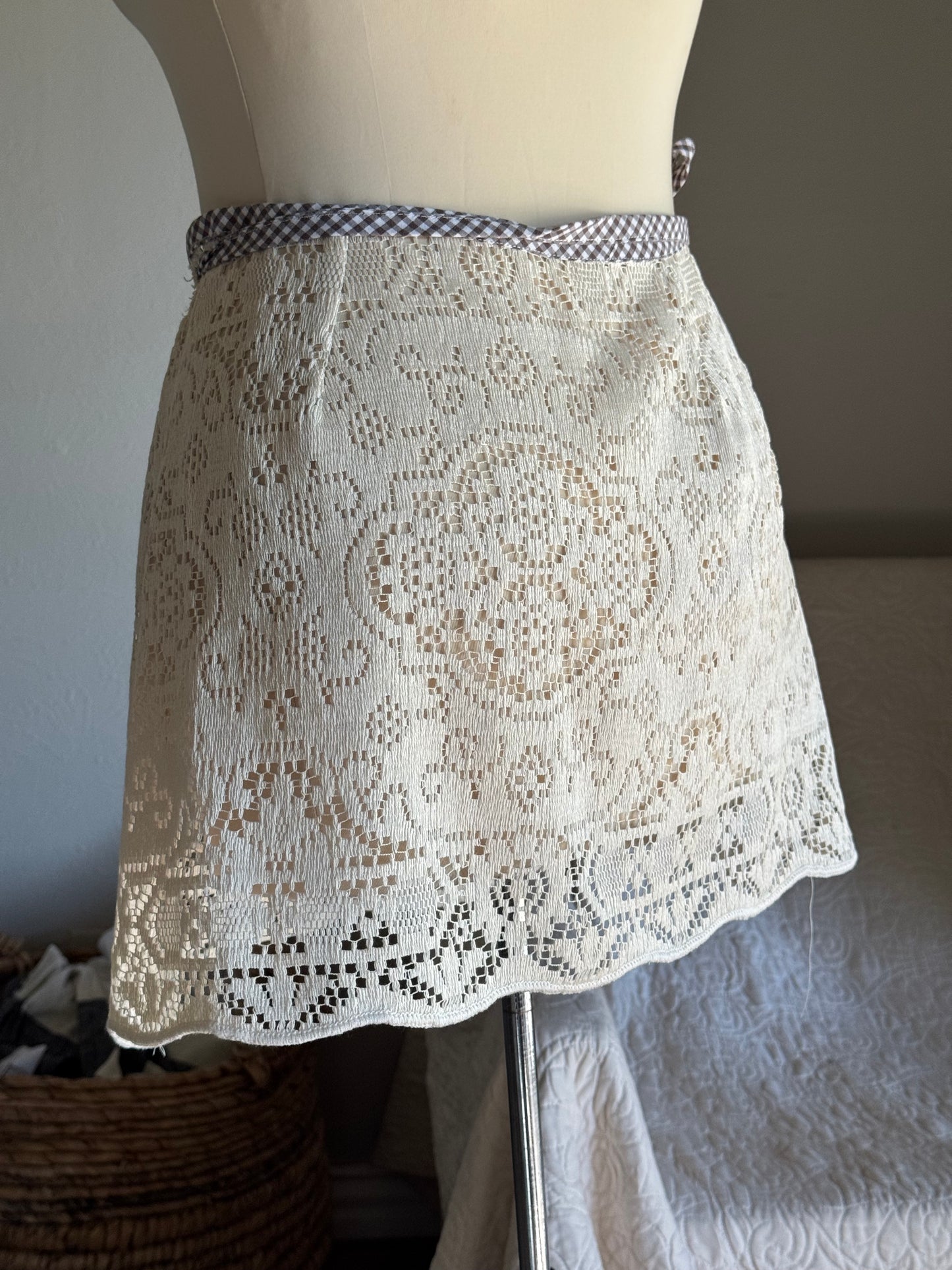 Delaney Handcrafted Vintage Lace Wrap Skirt