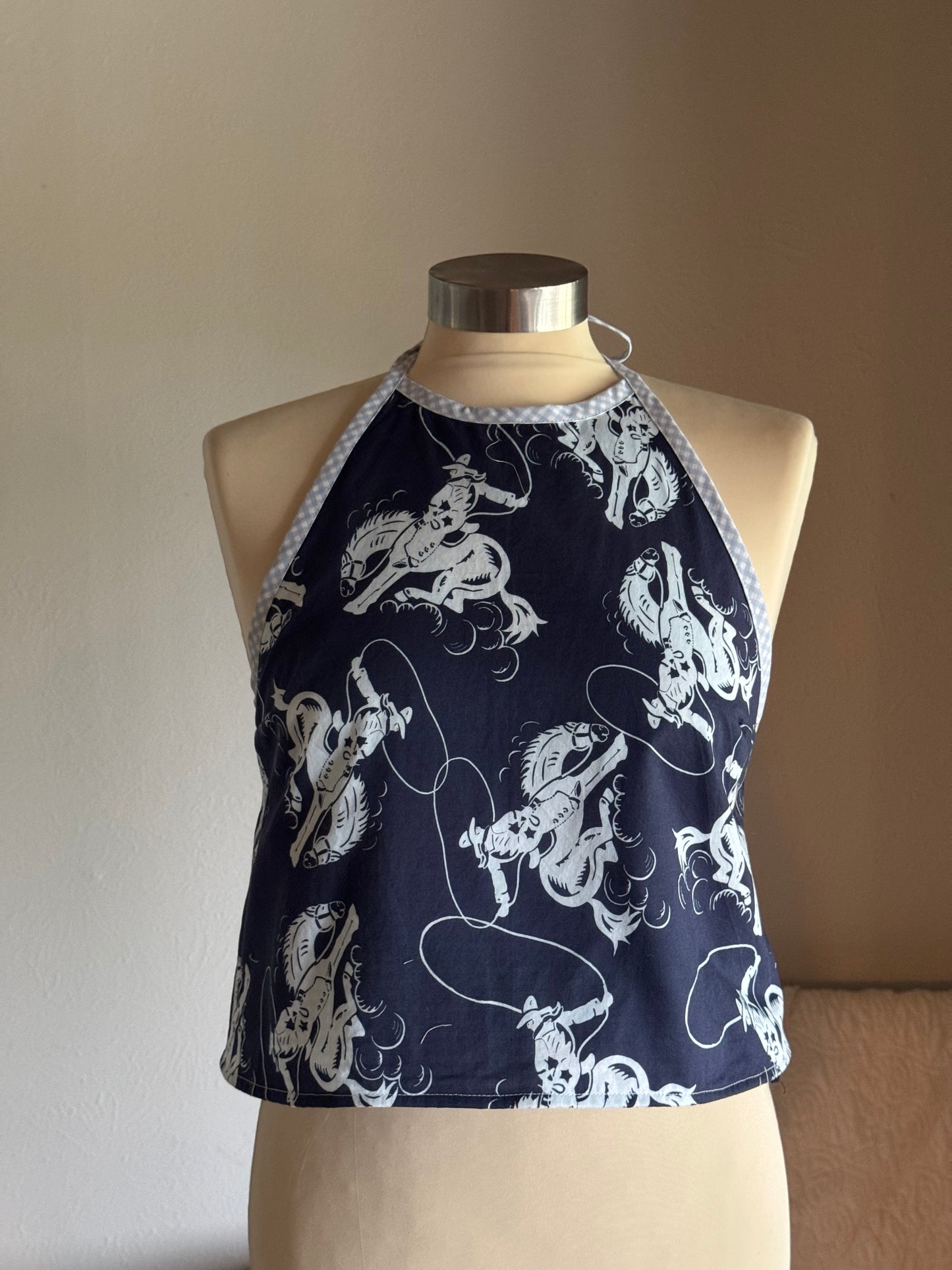 Brenda Handcrafted Open Back Rodeo Halter Top