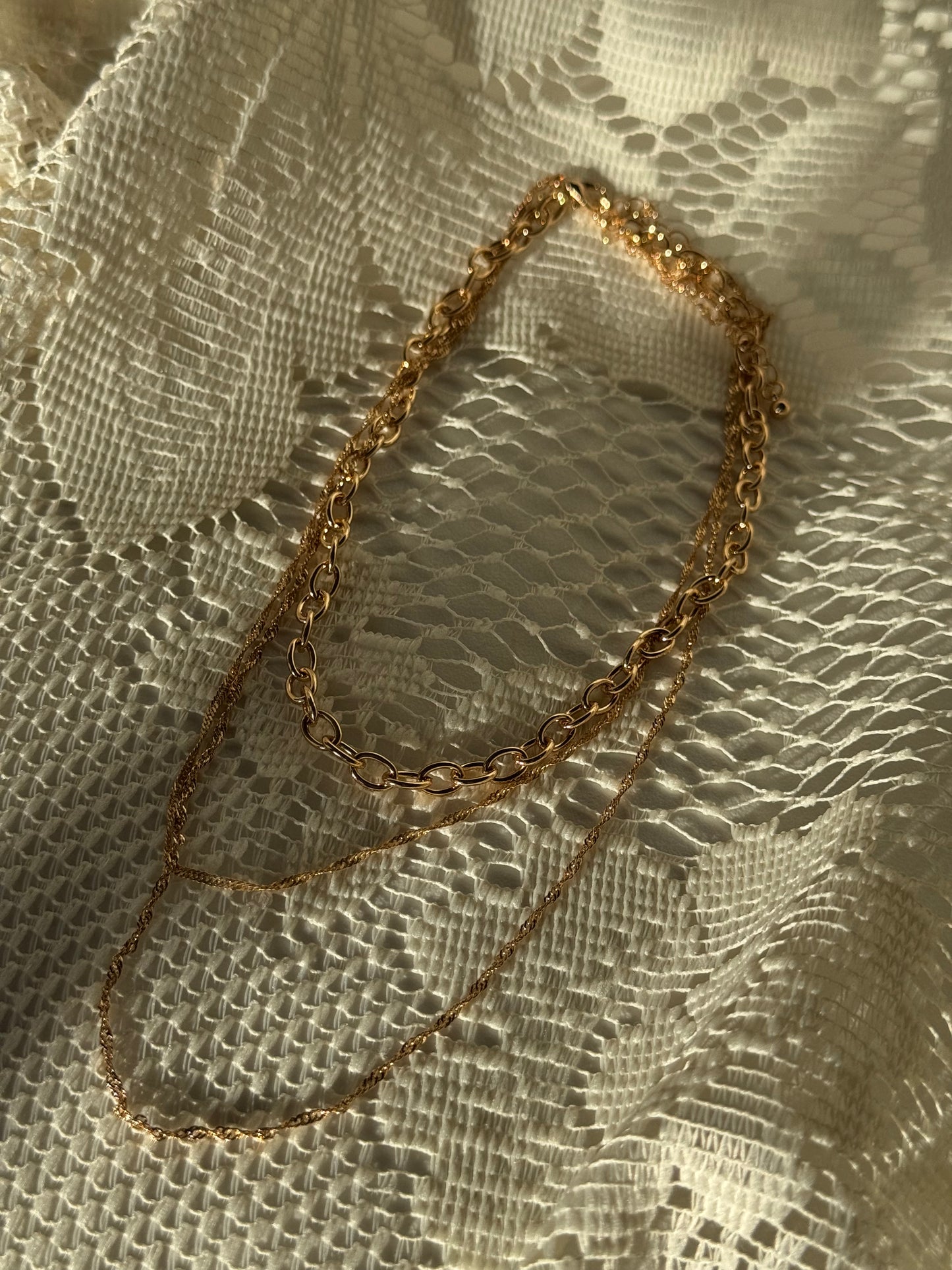 Rachel Chain Link Layered Necklace In Gold