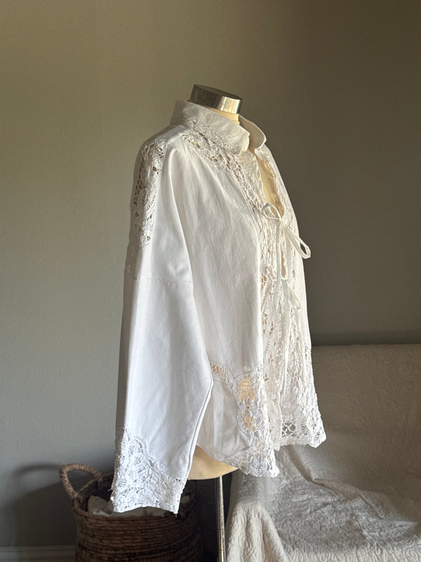 Ladell Handcrafted Vintage Tie Front Shacket
