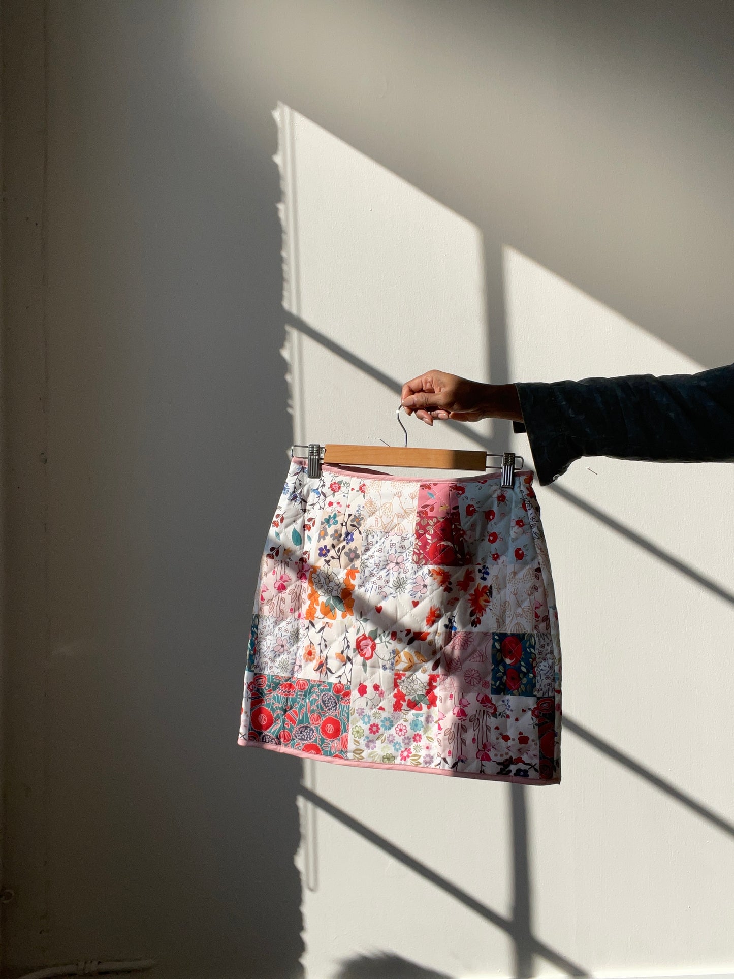 Abbott Floral Patchwork Mini Skirt In Blush