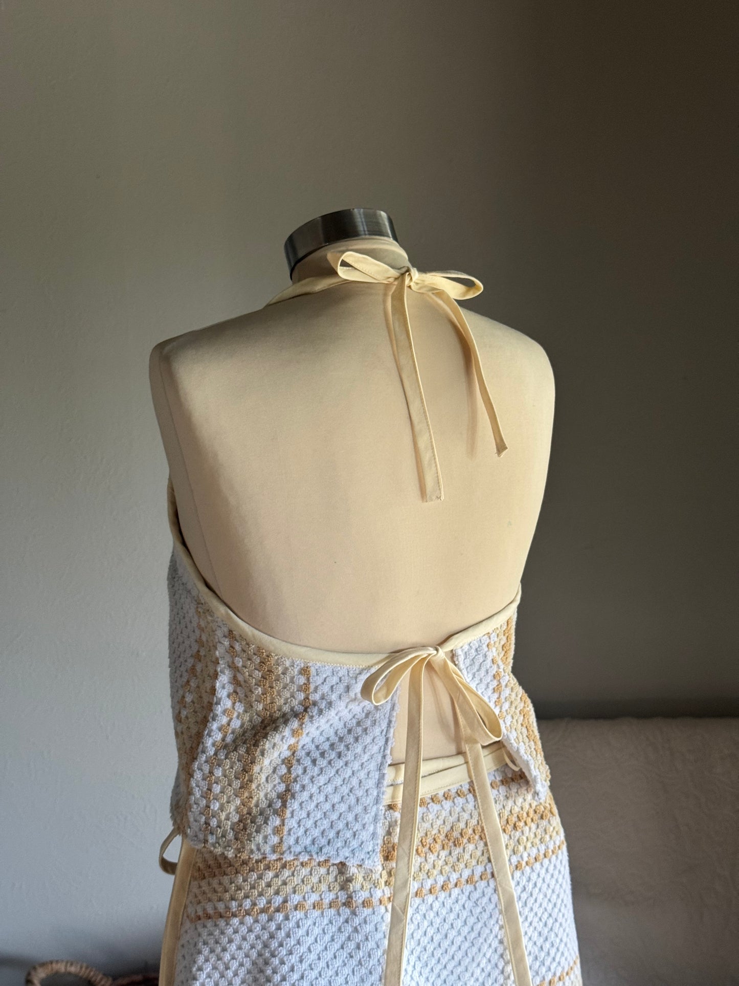 Brenda Handcrafted Halter Towel Top In Vanilla