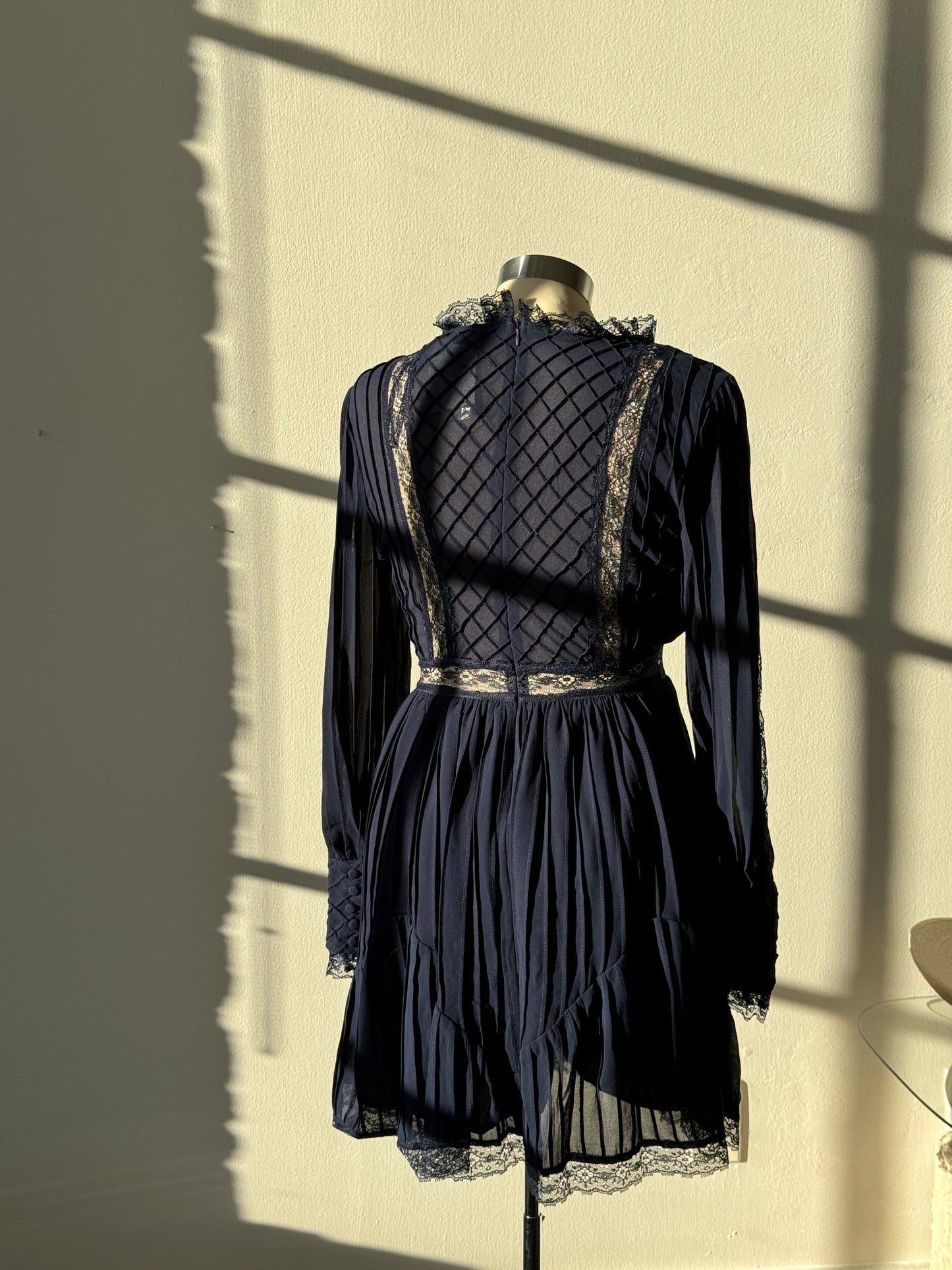 Kimberly VintageStyle Lace Dress In Midnight Navy