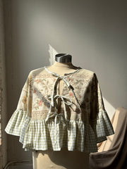 Joycie Vintage Handcrafted Gingham Ruffle Top