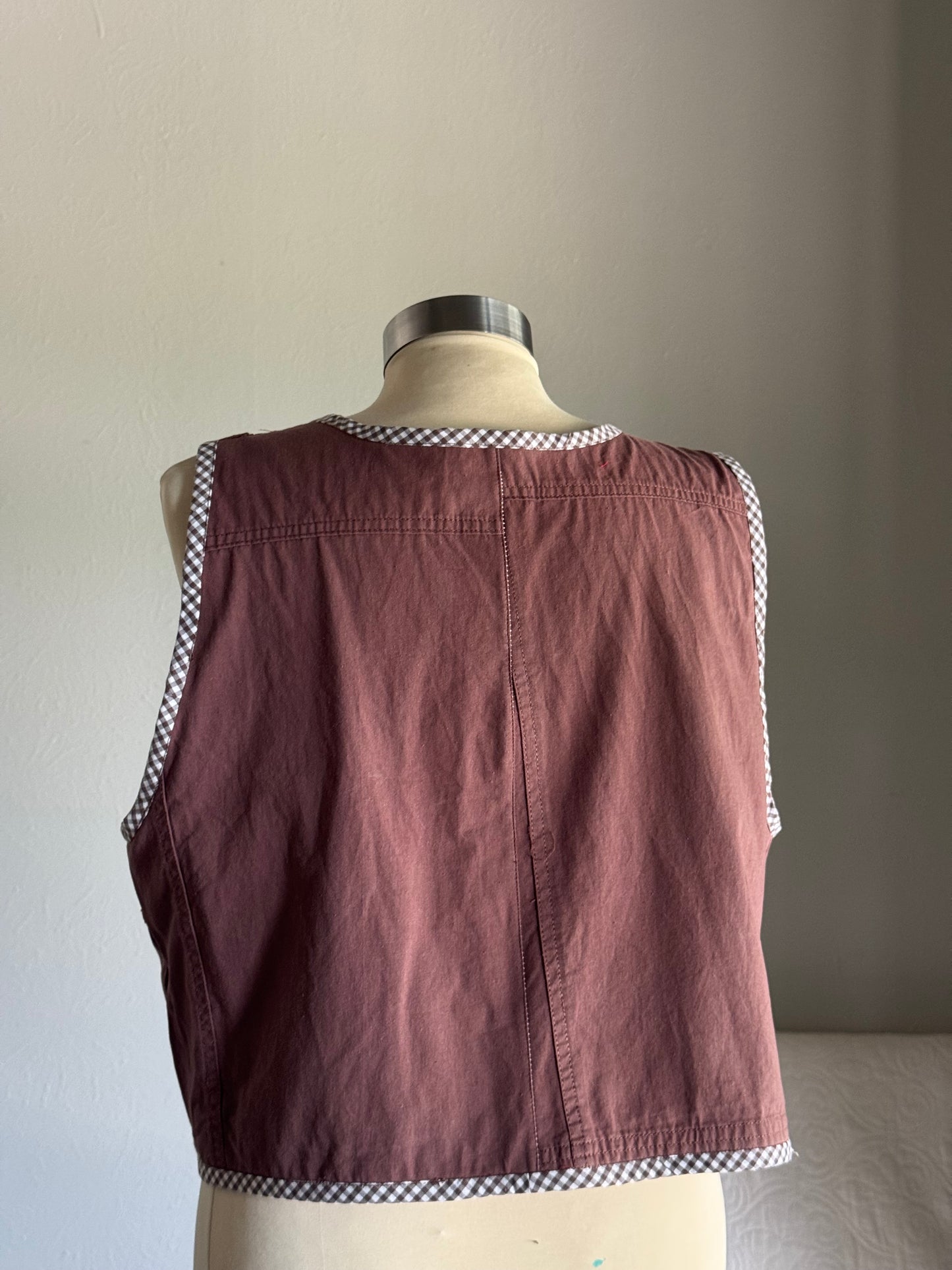 O.L. Handcrafted Reversible Cargo Vest In Vintage Floral Brown