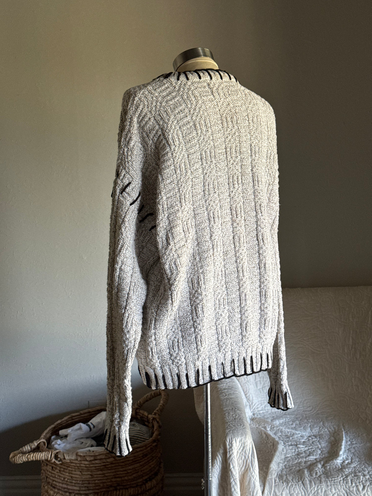 Joe Handcrafted Blanket Stitch Chunky Sweater